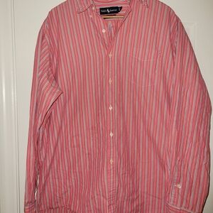 Ralph Lauren Pink Striped Button Down Men’s Shirt